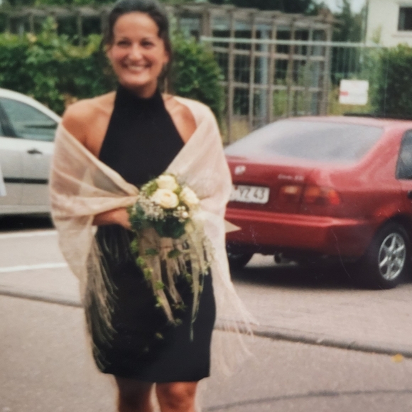 MOSCHINO DESIGNER TURTLENECK OPEN BACK SEMI SHEER DRESS - Picture 1 of 12